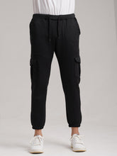 Six Pocket Fleece Cargo Trouser - Black - wearup.store